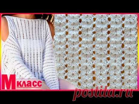 Простой узор спицами для кофты - вяжем по схеме