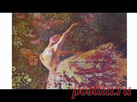 Flying Ballerina Mixed media & decoupage tutorial on canvas DIY