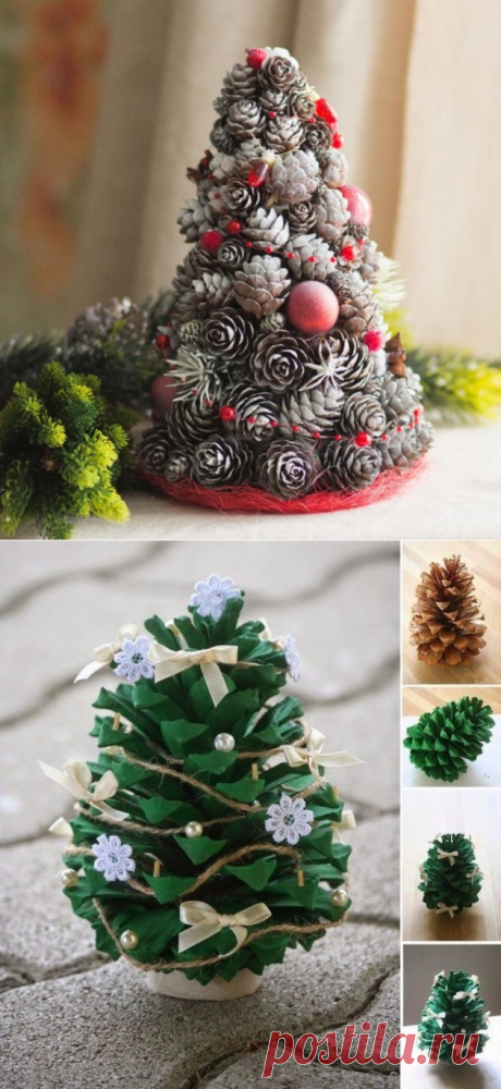 Ёлочки из шишек — Поделки с детьми