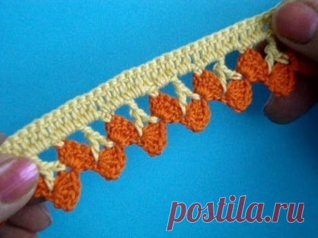 Вязание крючком Урок 278 Кайма из ленточного кружева - YouTube