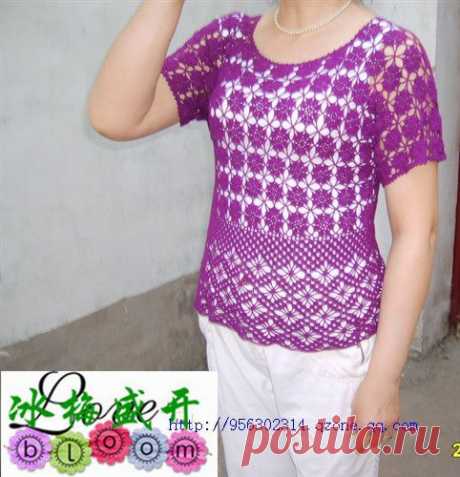 Топ крючком_МК с подробным разбором и схемами... / Handmade / Крючок_Летние кофточки и жакетики / Pinme.ru / Tatjana Avdeeva