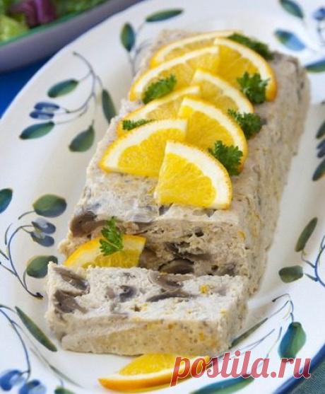 Куриный паштет с шампиньонами.