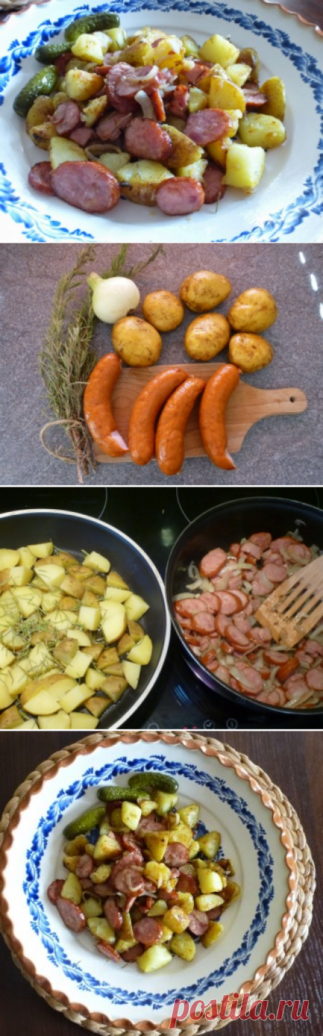 Жареная картошка с колбасой / Блюда из картофеля / TVCook: пошаговые рецепты с фото