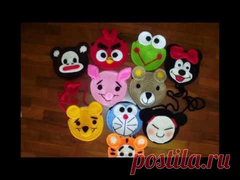 Сумки амигуруми.Яркие детские сумки амигуруми. Вязание крючком