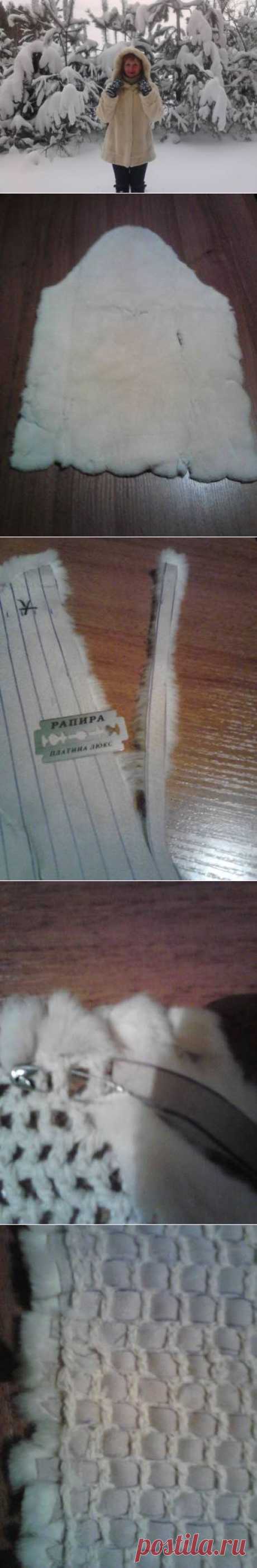 Полушубок, плетённый из меха. МК Инги.