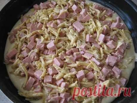 Персональный сайт - Заливной пирог с сыром и колбасой