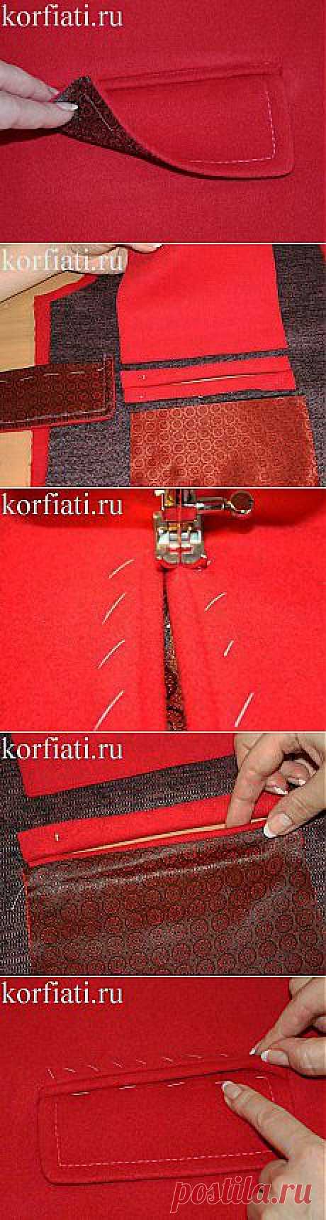Карман с клапаном мастер-класс от ШКОЛЫ ШИТЬЯ Анастасии Корфиати