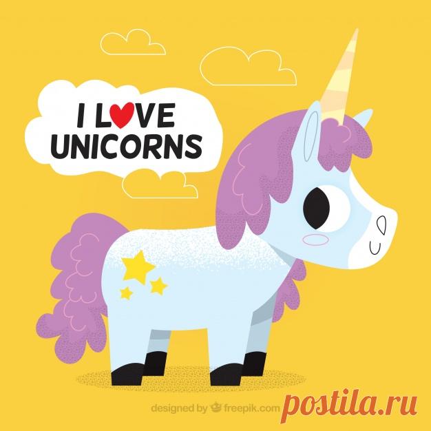 Красивый фон единорога с сообщением Более миллиона свободных векторов, PSD, фотографии и бесплатные иконки. Эксклюзивные халявы и все графические ресурсы, которые необходимые для ваших проектов