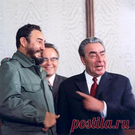 Фидель Кастро и Л.Брежнев