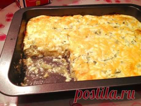 Картофельная запеканка с курицей. Potato casserole with chicken.