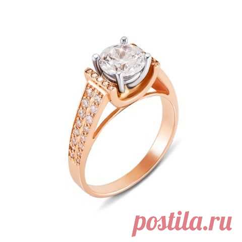 Золотое кольцо с фианитами. Артикул 12158 : купить в интернет-магазине Золотой Век
