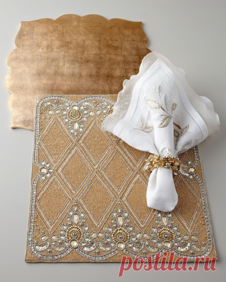 Бисерные аксессуары для сервировки стола от Kim Seybert. Часть I