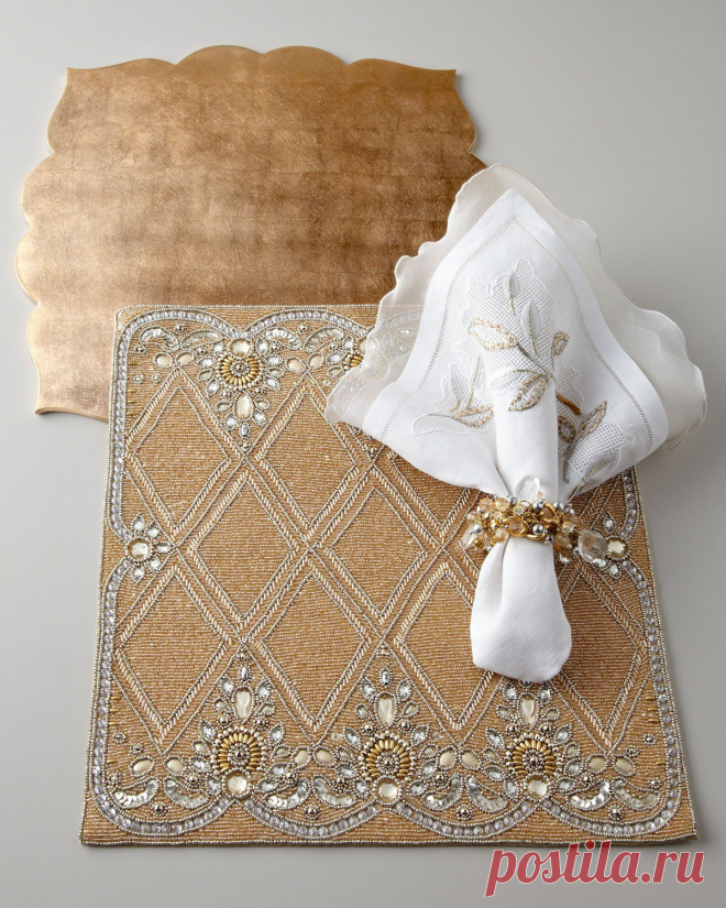 Бисерные аксессуары для сервировки стола от Kim Seybert. Часть I