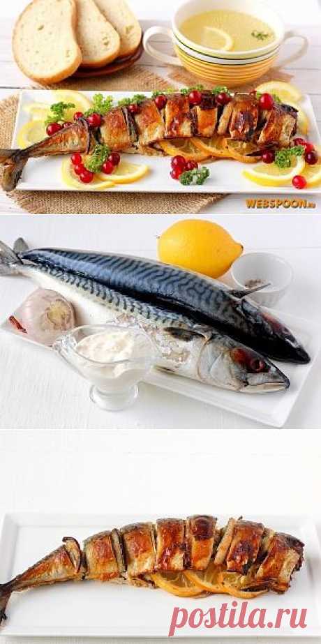 СКУМБРИЯ, ЗАПЕЧЕННАЯ С ЛУКОМ И ЛИМОНОМ.