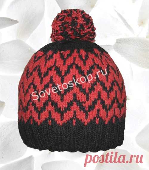 Шапочка с жаккардовым узором