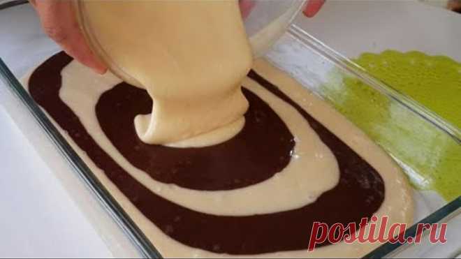 В Следующий раз налейте тесто вот так и посмотрите ,что получится! Вкусный Пирог готовим с Mazzali