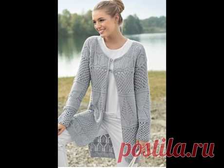 ВЕЛИКОЛЕПНЫЙ ЛЕТНИЙ КАРДИГАН СПИЦАМИ.РАЗМЕР 48.ЧАСТЬ 1