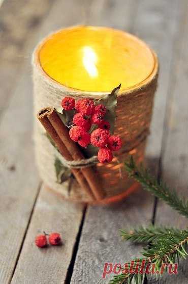 Уютный подсвечник своими рками