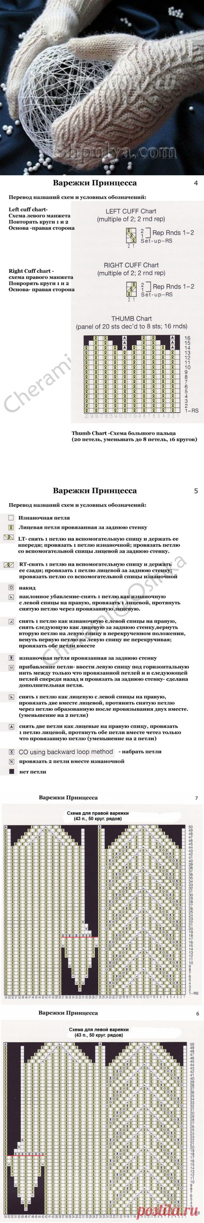 www.SHPULYA.com - Варежки спицами 