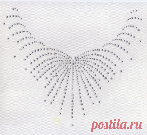 Rhinestone Iron On Transfer Hot fix NeckLine Clear