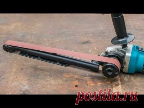Angle grinder hack, large homemade power file belt sander
