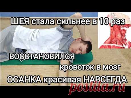 От такого ШЕЯ станет сильнее в 10 раз. Восстановится кровоток в мозг. Осанка красивая НАВСЕГДА