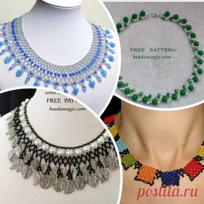 колье из бисера и бусин (подборка мастер-классов)