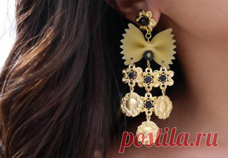 Делаем сережки из макарон, как Dolce &amp; Gabbana, только в 10 раз дешевле
