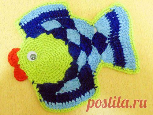 Вязаная крючком прихватка. Сказочная рыбка