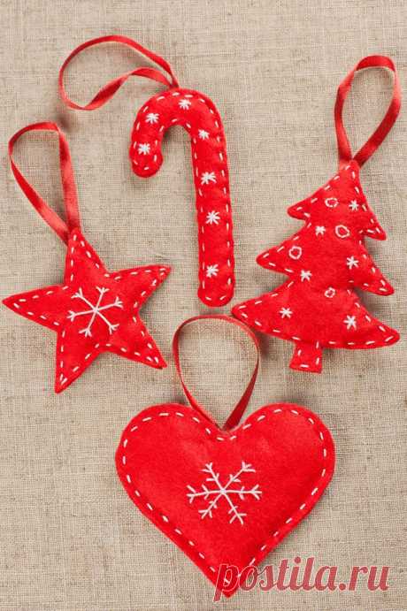 4 adornos navideños de fieltro fáciles de hacer en Decoración, Manualidades, Fieltro