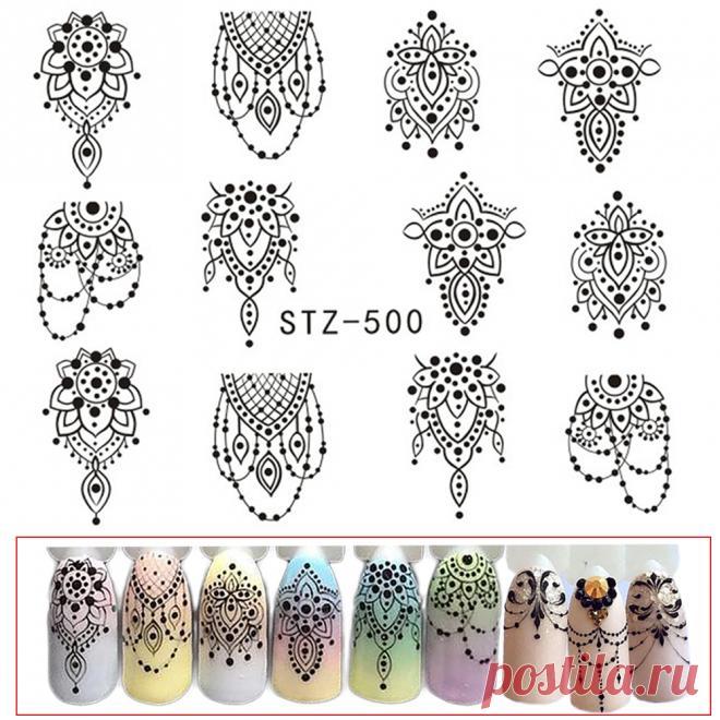 nail stickers black Picture - More Detailed Picture about 1 Простыни Горячая ногтей Стикеры черный Цепочки и ожерелья ювелирный салон воды передача штамповки Дизайн ногтей советы ногтей Декор Маникюр Наклейка CHSTZ500 Picture in Стикеры и деколи from STZ Nail Art | Aliexpress.com | Alibaba Group