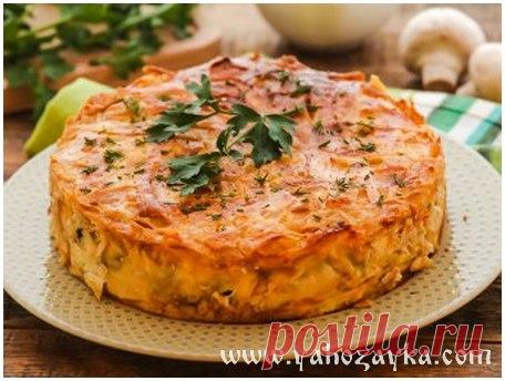 Блинный пирог рецепт. Блинный пирог с сыром и грибами | Я Хозяйка