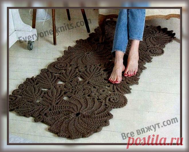 Вяжем крючком винтажный коврик. | Все вяжут.сом/Everyone knits.com | Яндекс Дзен
