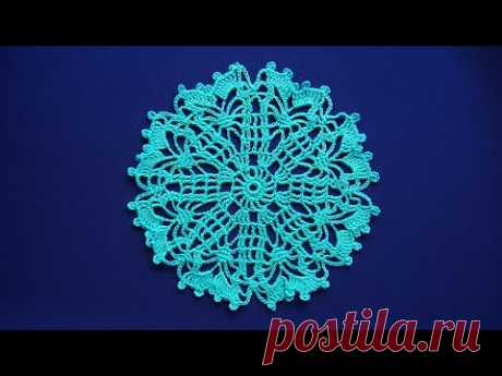 Круглая салфетка крючком «Паучки».Crochet doily* Napkins СХЕМА Уроки вязания для начинающих Урок 358