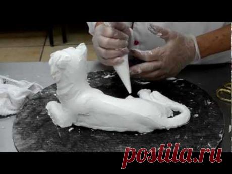 Decoration process 3D Tiger cake - Butter cream animal from scratch
