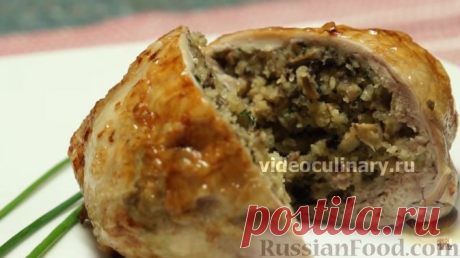 Рецепт: Куриные окорочка, фаршированные грибами на RussianFood.com