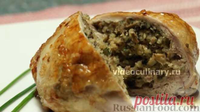 Рецепт: Куриные окорочка, фаршированные грибами на RussianFood.com