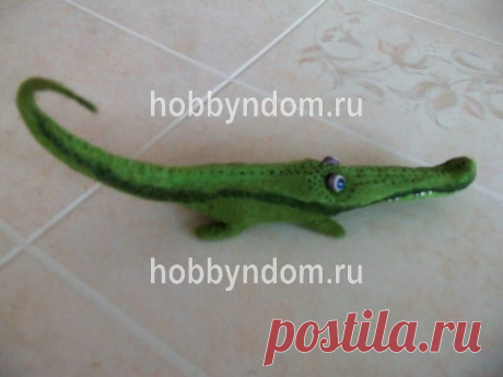 Мокрое валяние игрушки Крокодильчик ХОББИн ДОМ