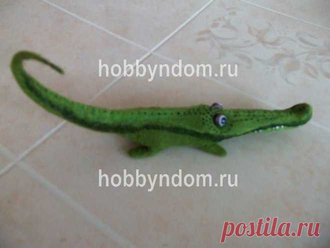 Мокрое валяние игрушки Крокодильчик ХОББИн ДОМ