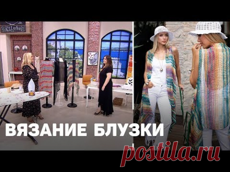 вязание  блузки из Alize Diva Batik