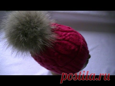 (233) Вязание шапки узором с косами. - YouTube