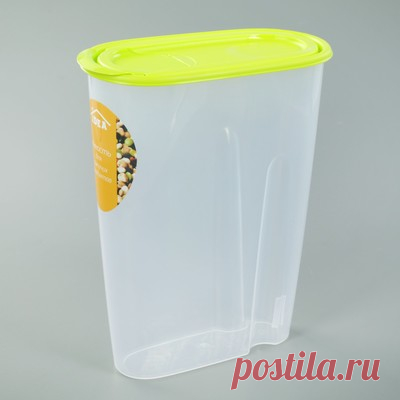 Емкость для сыпучих продуктов 2,1 л, цвет салатовый (1155496) - Купить по цене от 102.00 руб. | Интернет магазин SIMA-LAND.RU