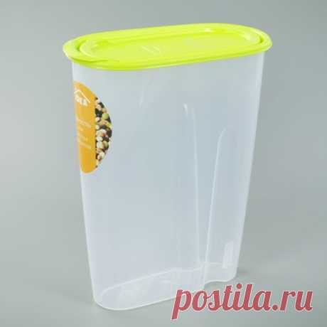 Емкость для сыпучих продуктов 2,1 л, цвет салатовый (1155496) - Купить по цене от 102.00 руб. | Интернет магазин SIMA-LAND.RU