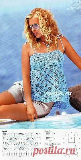 Кружевной летний топ «Romantic» крючком