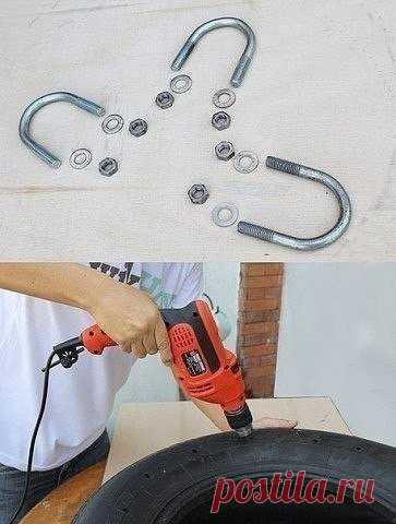 Качели из шины