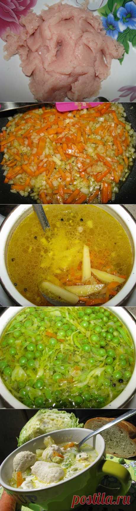 Овощной суп с клёцками из курицы
