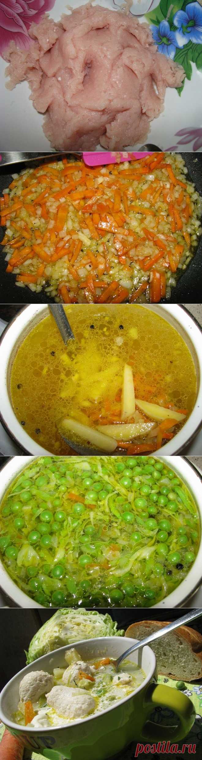 Овощной суп с клёцками из курицы