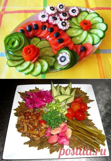 Новогодняя нарезка: овощная тарелка.