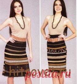 Полосатая вязаная юбка