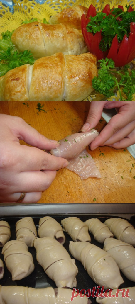 Куриное филе в слойке.